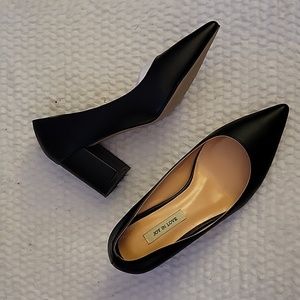 Joy In Love black 2.5" Chunky Block Heel dress pumps vegan  5.5 New no box…